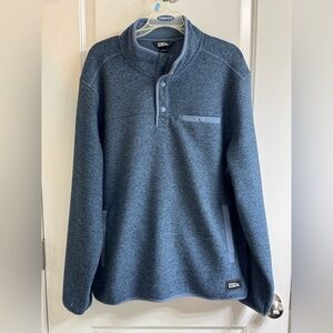 Blue Half-Button Pullover Sweater